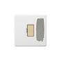 Soho Lighting Primed Paintable Fused Spur (FCU) Unswitched 13A Double Pole with Brushed Brass Switch with White Insert