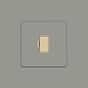 Soho Lighting Primed Paintable Fused Spur (FCU) Unswitched 13A Double Pole with Brushed Brass Switch with White Insert