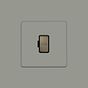 Soho Lighting Primed Paintable Fused Spur (FCU) Unswitched 13A Double Pole with Antique Brass Switch