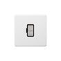 Soho Lighting Primed Paintable Fused Connection Unit (FCU) Unswitched 13A Double Pole with Brushed Chrome Switch and Black Insert