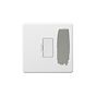 Soho Lighting Primed Paintable Fused Connection Unit (FCU) Unswitched 13A Double Pole with Brushed Chrome Switch and White Insert