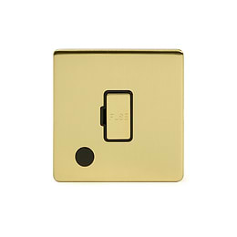 Soho Lighting Brushed Brass 13A Unswitched Connection Unit Flex Outlet Black Insert Screwless