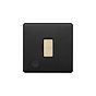 Soho Lighting Matt Black & Brushed Brass 13A Unswitched Flex Outlet Black Insert Screwless