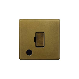Soho Lighting Old Brass 13A Unswitched Fused Connection Unit (FCU) Flex Outlet