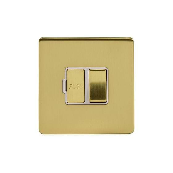 Soho Lighting Brushed Brass 13A Switched Fused Spur (FCU) Wht Ins Screwless