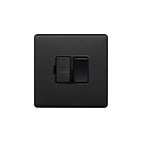 Soho Lighting Matt Black 13A Switched Fused Spur (FCU) Black Insert Screwless