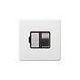 Soho Lighting Primed Paintable Switched Fused Spur (FCU) 13A Double Pole with Brushed Chrome Switch and Black Insert