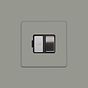 Soho Lighting Primed Paintable Switched Fused Spur (FCU) 13A Double Pole with Brushed Chrome Switch and Black Insert