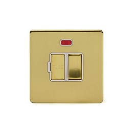 Soho Lighting Brushed Brass 13A Switched Fuse Connection Unit With Neon Wht Ins Screwless