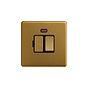 Soho Lighting Old Brass 13A Double Pole Switched Fused Connection Unit (FCU) With Neon