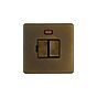 Soho Lighting Vintage Brass 13A Double Pole Switched Fused Connection Unit (FCU) With Neon