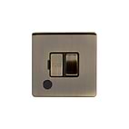 Soho Lighting Antique Brass 13A Switched Fused Connection Unit (FCU) Flex Outlet Blk Ins Screwless