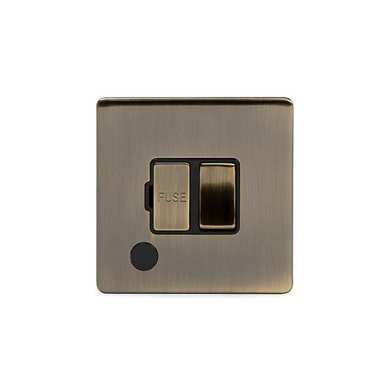 Soho Lighting Antique Brass 13A Switched Fused Connection Unit (FCU) Flex Outlet Blk Ins Screwless