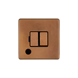 Soho Lighting Antique Copper 13A Switched Fused Connection Unit (FCU) Flex Outlet