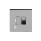 Soho Lighting Brushed Chrome 13A Switched Fuse Connection Unit Flex Outlet Wht Ins Screwless