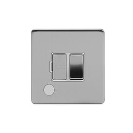 Soho Lighting Brushed Chrome 13A Switched Fuse Connection Unit Flex Outlet Wht Ins Screwless