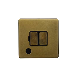 Soho Lighting Old Brass 13A Switched Fused Connection Unit (FCU) Flex Outlet