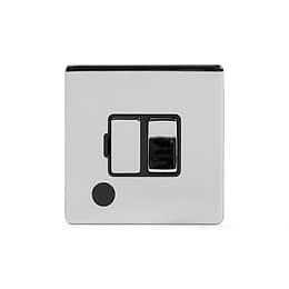 Soho Lighting Polished Chrome 13A Switched Fuse Connection Unit Flex Outlet Blk Ins Screwless