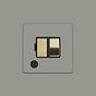 Soho Lighting Primed Paintable 13A Switched Fused Connection Unit (FCU) Flex Outlet with Brushed Brass Switch with Black Insert