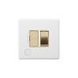 Soho Lighting Primed Paintable 13A Switched Fused Connection Unit (FCU) Flex Outlet with Brushed Brass Switch with White Insert