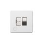 Soho Lighting Primed Paintable 13A Switched Fused Connection Unit (FCU) Flex Outlet with Brushed Chrome Switch and White Insert