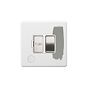 Soho Lighting Primed Paintable 13A Switched Fused Connection Unit (FCU) Flex Outlet with Brushed Chrome Switch and White Insert