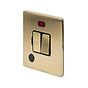 Soho Lighting Brushed Brass 13A Switched Fused Connection Unit (FCU) Flex Outlet With Neon Black Insert Screwless