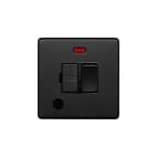 Soho Lighting Matt Black 13A Switched Fused Connection Unit (FCU) Flex Outlet With Neon Blk Ins Screwless