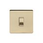 Soho Lighting Brushed Brass 20A 1 Gang Double Pole Switch Wht Ins Screwless