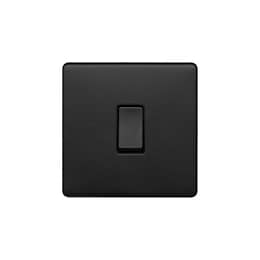 Soho Lighting Matt Black 20A 1 Gang DP Switch Black Insert Screwless