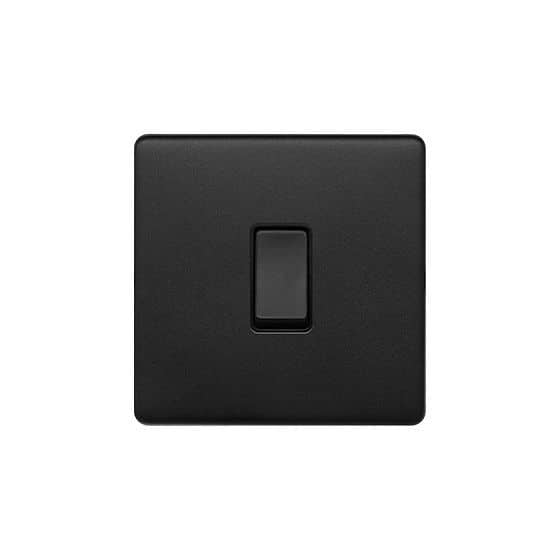 Soho Lighting Matt Black 20A 1 Gang DP Switch Black Insert Screwless