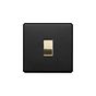 Soho Lighting Matt Black & Brushed Brass 20A 1 Gang DP Switch Black Insert Screwless