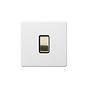 Soho Lighting Primed Paintable 1 Gang 20A Double Pole Switch with Brushed Brass Switch with Black Insert