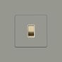 Soho Lighting Primed Paintable 1 Gang 20A Double Pole Switch with Brushed Brass Switch with White Insert