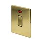 Soho Lighting Brushed Brass 20A 1 Gang Double Pole Switch With Neon Blk Ins Screwless