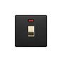 Soho Lighting Matt Black & Brushed Brass 20A 1 Gang Double Pole Switch With Neon Blk Ins Screwless 