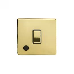24k Brushed Brass 1 Gang Flex Outlet 20 Amp Switch with Black Insert