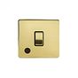 Soho Lighting Brushed Brass 1 Gang 20A Double Pole Switch Flex Outlet Blk Ins Screwless