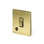 Soho Lighting Brushed Brass 1 Gang 20A Double Pole Switch Flex Outlet Blk Ins Screwless