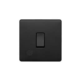 Soho Lighting Matt Black 20A 1 Gang DP Switch Flex Outlet Black Insert Screwless