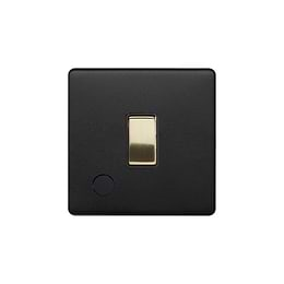 Soho Lighting Matt Black & Brushed Brass 20A 1 Gang DP Switch Flex Outlet Black Insert Screwless