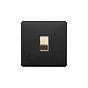 Soho Lighting Matt Black & Brushed Brass 20A 1 Gang DP Switch Flex Outlet Black Insert Screwless