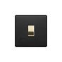 Soho Lighting Matt Black & Brushed Brass 20A 1 Gang DP Switch Flex Outlet Black Insert Screwless