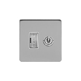 Soho Lighting Brushed Chrome Toggle Switched Fused Connection Unit (FCU) 13A White Inserts