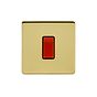 Soho Lighting Brushed Brass 45A 1 Gang Double Pole Switch Single Plate Blk Ins Screwless