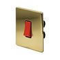 Soho Lighting Brushed Brass 45A 1 Gang Double Pole Switch Single Plate Blk Ins Screwless