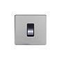Soho Lighting Brushed Chrome 45A 1 Gang Double Pole Switch Single Plate Blk Ins Screwless