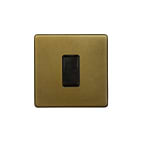 Old Brass 45A Double Pole Switch Single Plate
