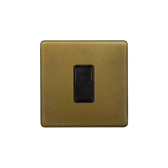 Soho Lighting Old Brass 45A 1 Gang Double Pole Switch, Single Plate