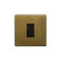 Soho Lighting Old Brass 45A 1 Gang Double Pole Switch, Single Plate